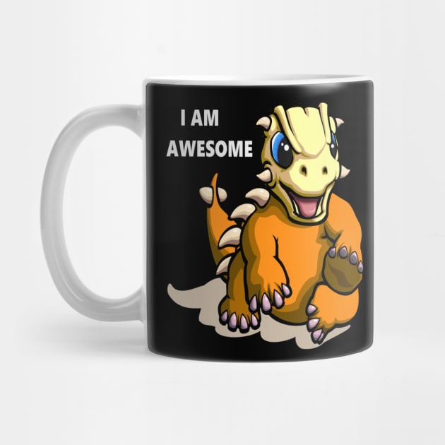 cool dino ankylosaurus cute i am awesome design by creativeminds